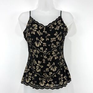 Cache Top Womens M Floral‎ VTG 90s Y2K Coquette Whimsigoth Witchy Lace Tank Cami